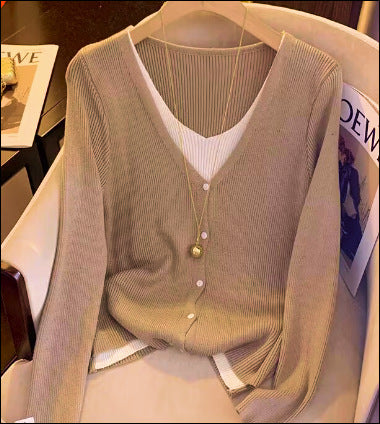 Femme Letvægts Lagdelt Strikcardigan Stilla