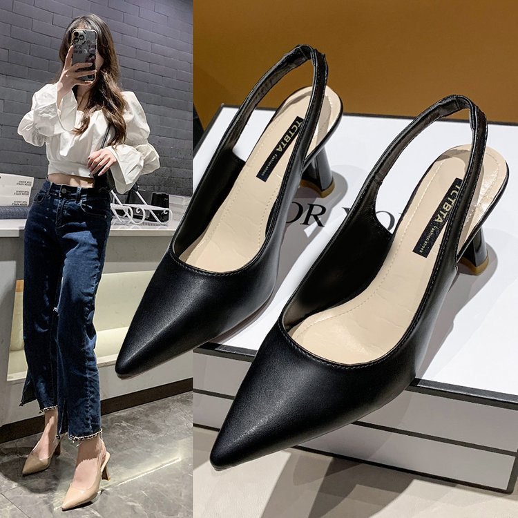 Dame Slingback-pumper med spidse design og luksuriøs blokhæl Stilla