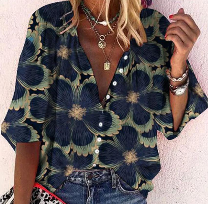 Skovae | Spidsbroderet Boho Langærmet Tunika Bluse