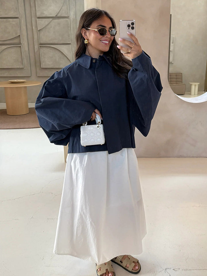 Dame Oversized Bluse med dekorative Puffærmer Stilla