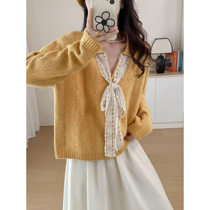 Kvinders cashmere sweater med blonder og afslappet pasform Stilla