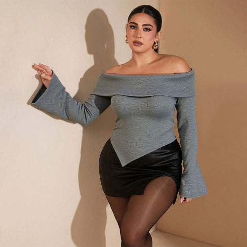 Dame Offshoulder top med bred ærme Stilla
