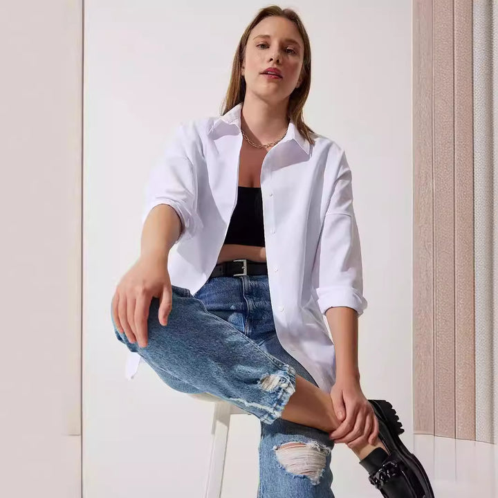 Dame Oversized Bluse med lange ærmer Stilla