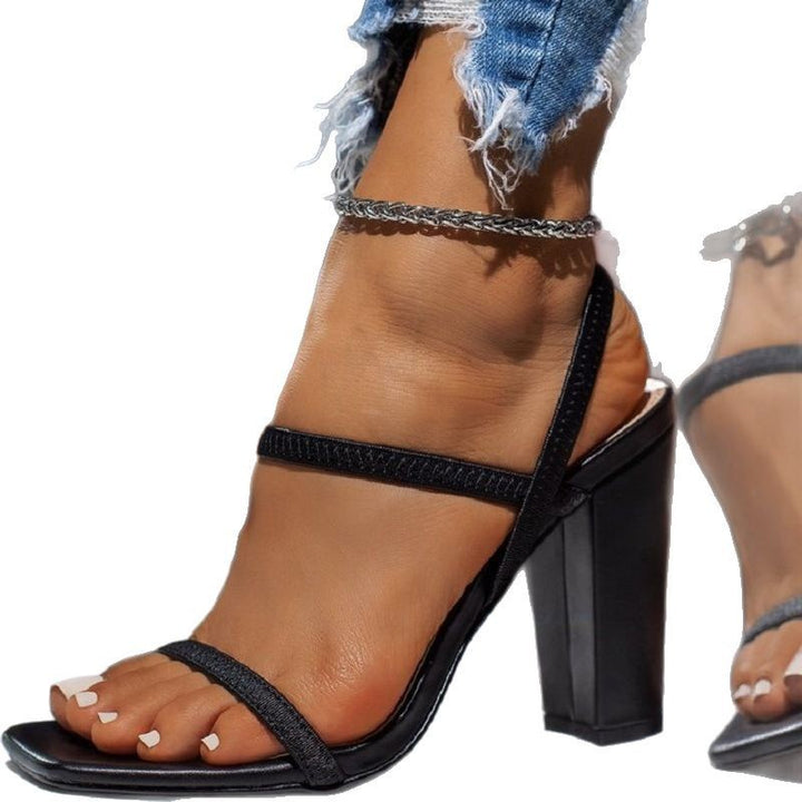 Dame elegante høje hæle sandaler med smalle stropper Stilla