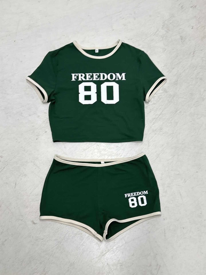 Dame Sporty Bandeau-top med trendy mini-shorts Skovae