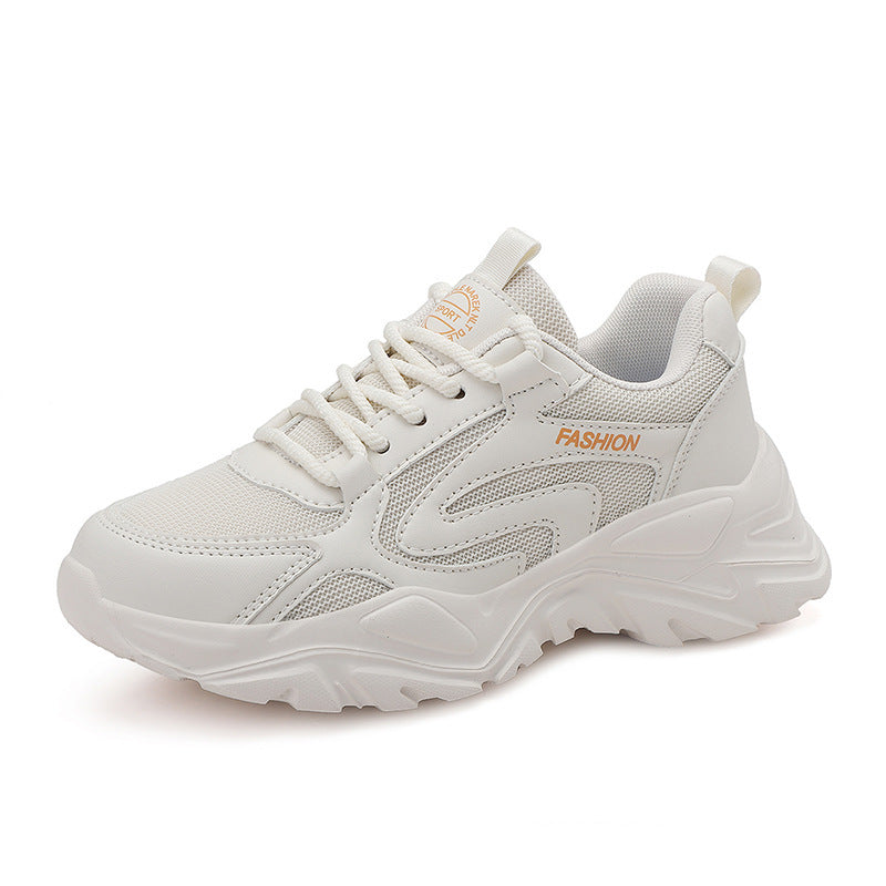 Dame nan voluminøs Plateau-lifestyle-sneaker med mesh- og kunstlædermix, polstret hæl og profileret dæmpningssokkel Skovae