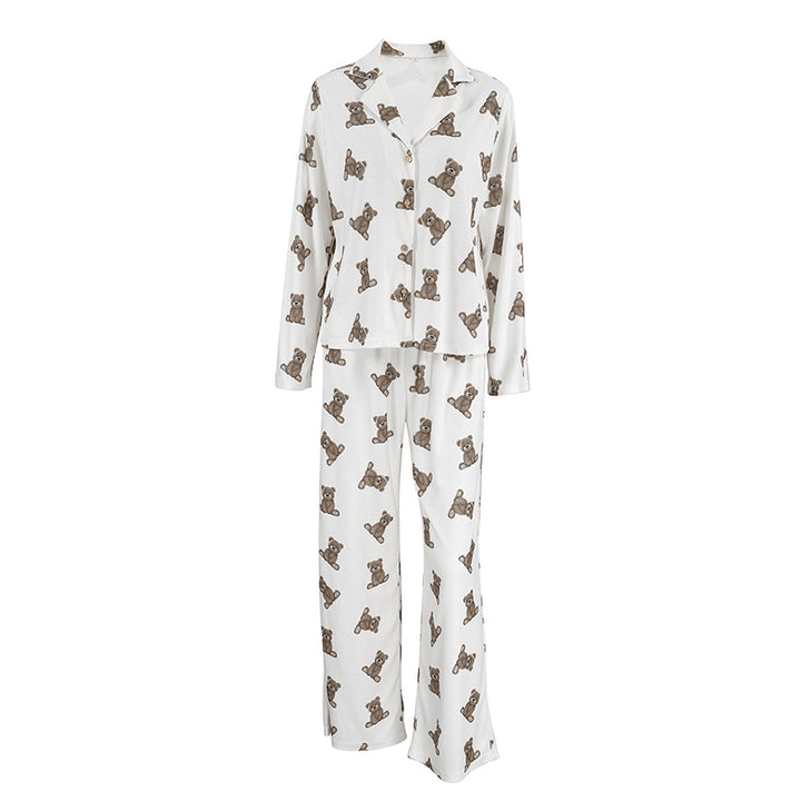 Dame Kramme Pyjama-sæt med knapbluse og lange bukser Stilla