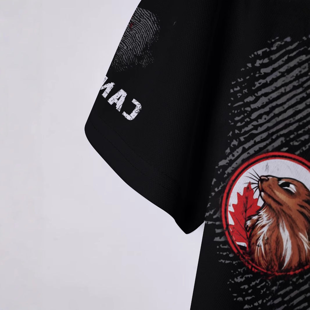 Herrer polo shirt med kreativt canadisk inspireret grafikdesign og høj kvalitet bomuldsblanding Stilla
