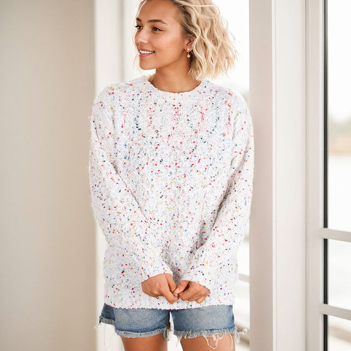 Kvinders luftige strikkede sweater med farverigt garn og blød berøring Stilla