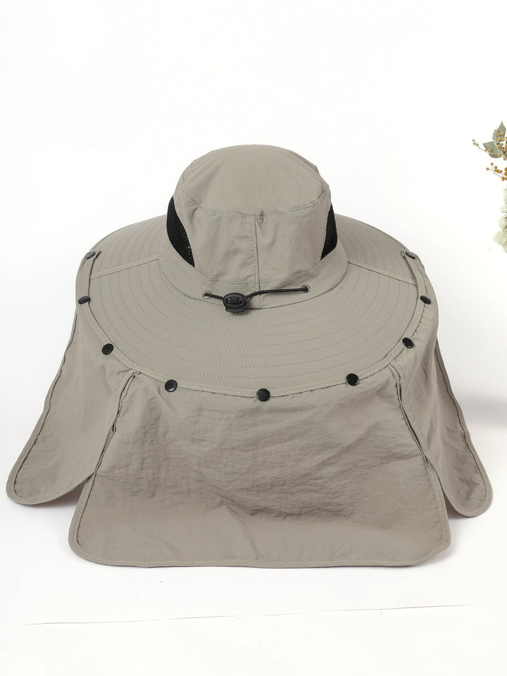 Dame UV-beskyttelse fiskerhat med aftageligt nakkedække og åndbar netstruktur Skovae