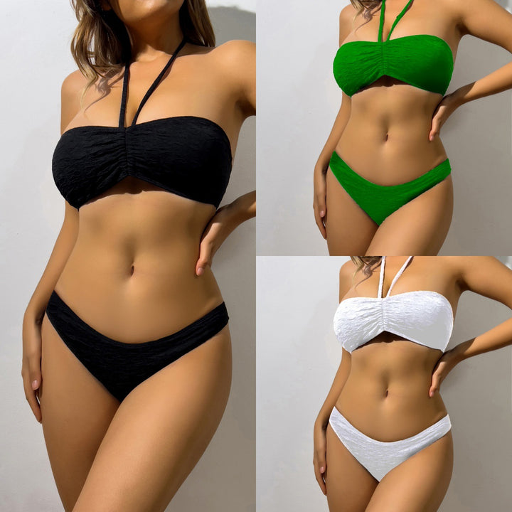 Dame strapless spids struktureret bikini-sæt Stilla