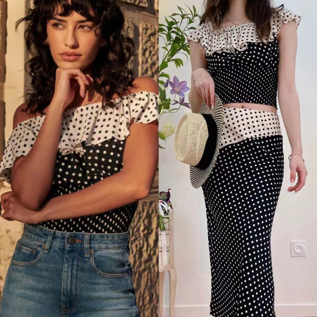 Damer Off-Shoulder Bluse med voluminøse flæser Stilla