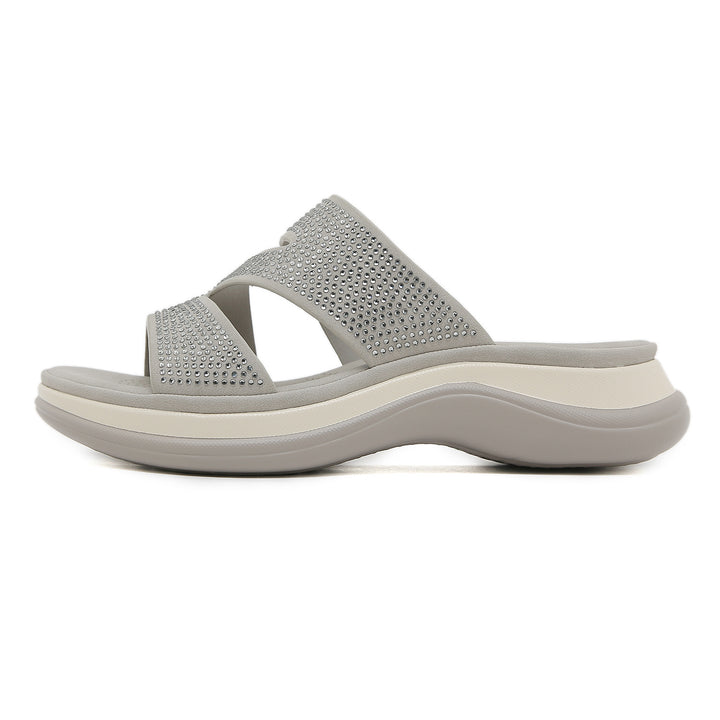Dame mode Pantoletter med funklende strasssten og ergonomisk design Stilla