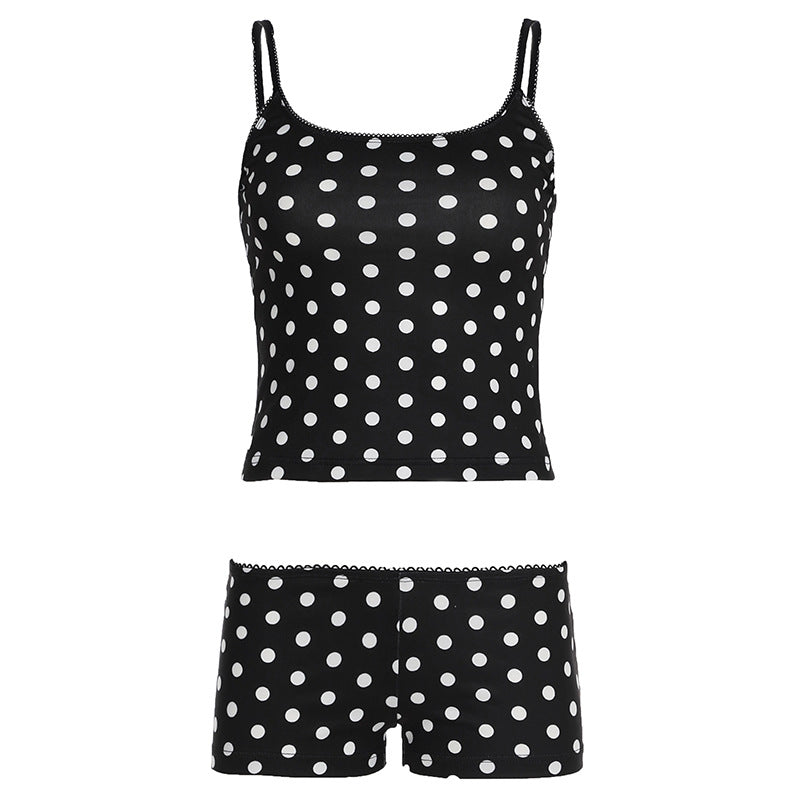 Damen Bikiniset mit punktiertem Design und verstellbaren Trägern Skovae