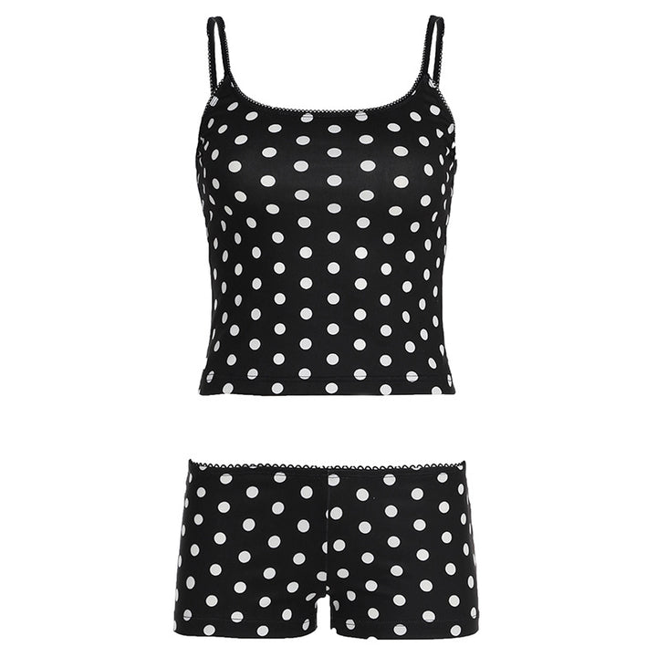 Damen Bikiniset mit punktiertem Design und verstellbaren Trägern Skovae