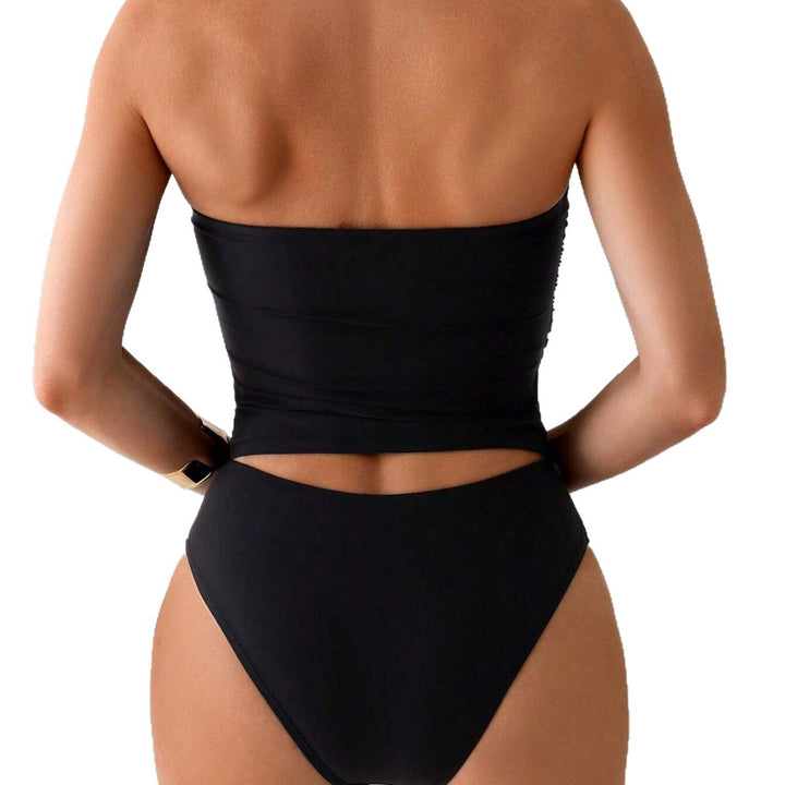 Dame bandeau badedragt med unikke rynker Skovae