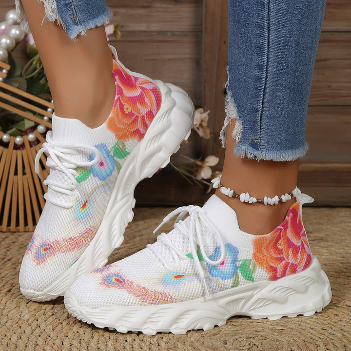 Dame Åndbar Sneakers med blomsterdesign og skridsikker sål Stilla