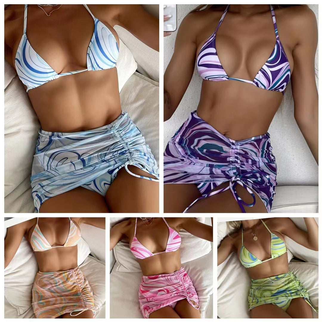 Damer farverig bikini med nederdel Stilla