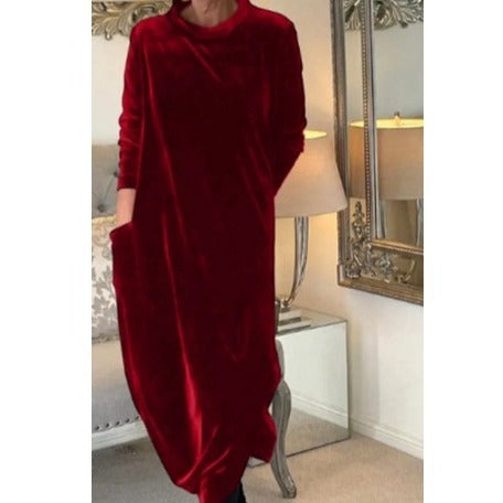Dame tunika-kjole med praktiske lommer og elegant ståkrave Stilla