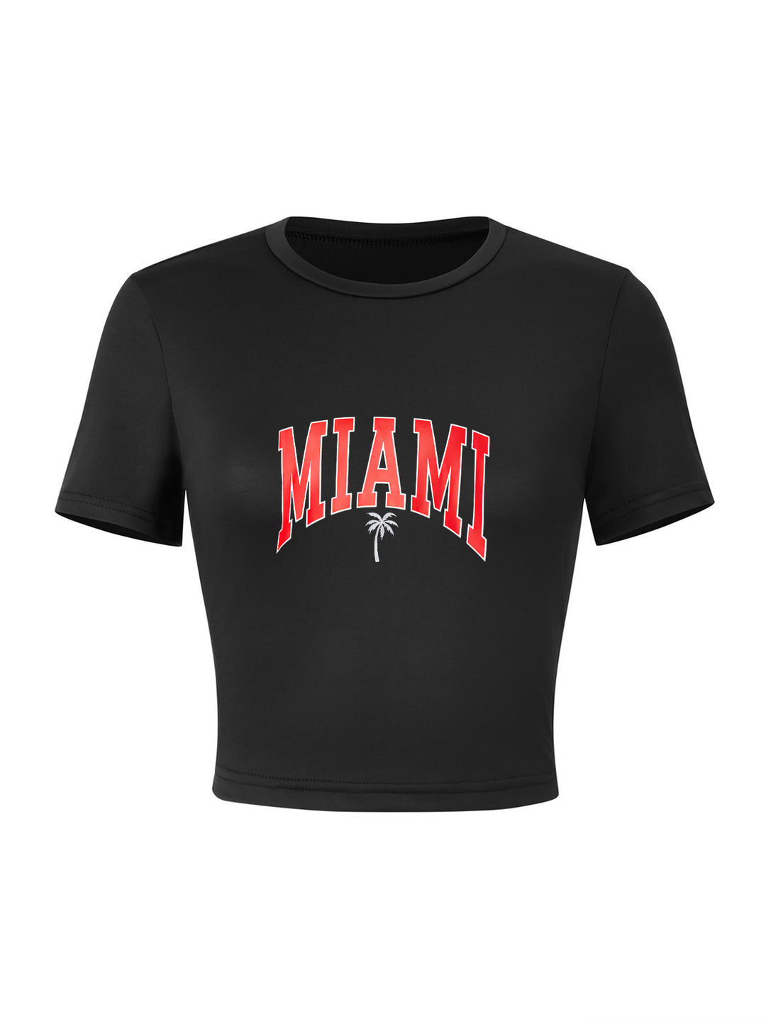 Dame Crop-T-shirt med kreativt skeletdesign og inspirerende tekst Skovae