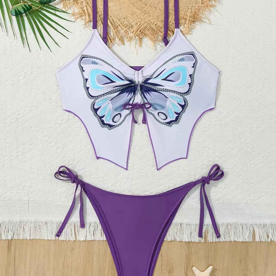 Dame bikinisæt med legende sommerfugledesign Skovae