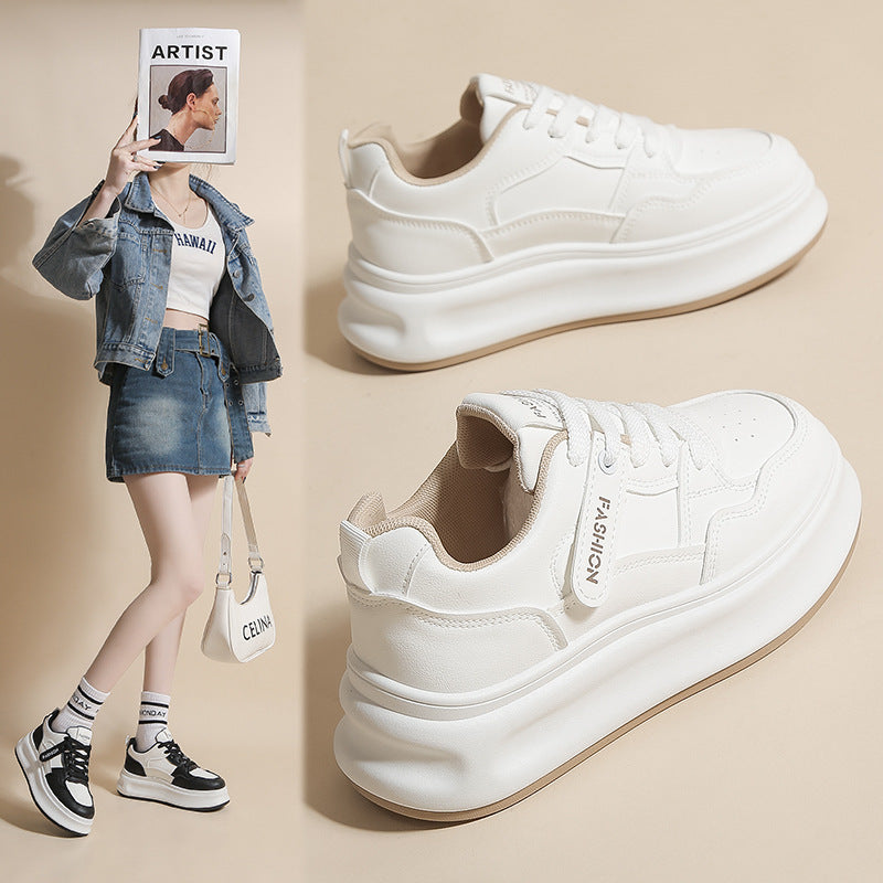 Dame behagelige Sneakers med tyk plateau og åndbart overmateriale Stilla
