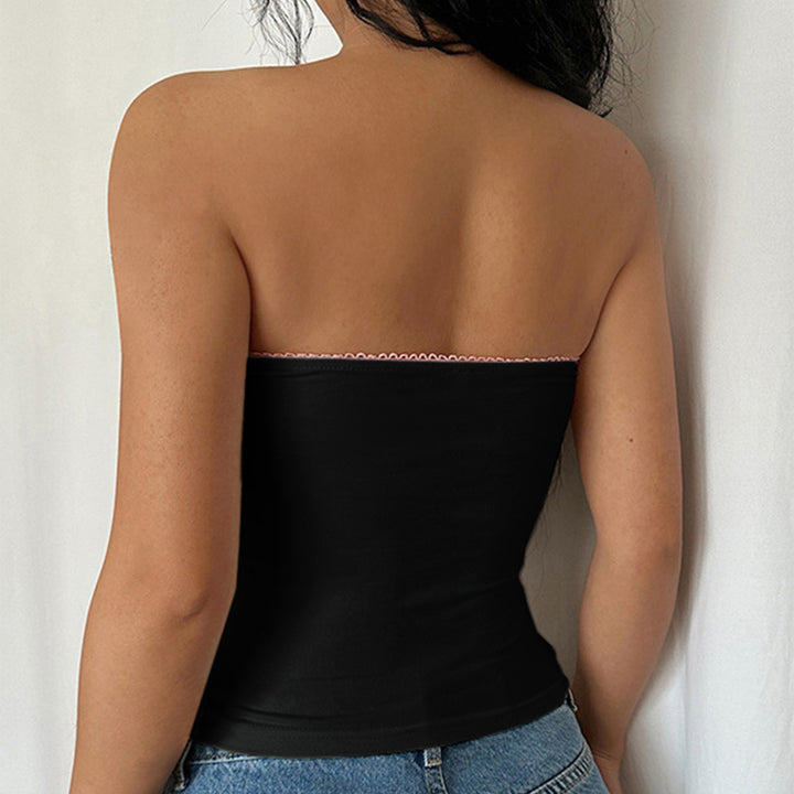 Dame Bustier-top med blonder og blomstret detalje Stilla