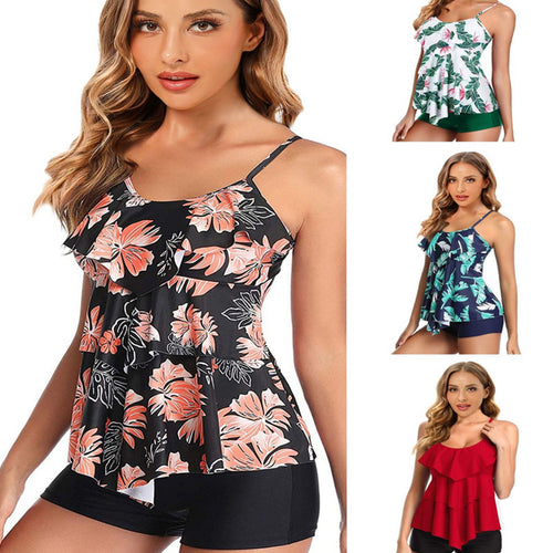 Dame Tankini med flydende flæse-design Stilla