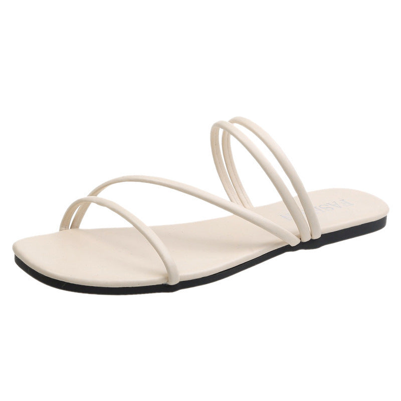 Dame flade remsandaler med minimalistisk design og fleksibelt fodseng Stilla