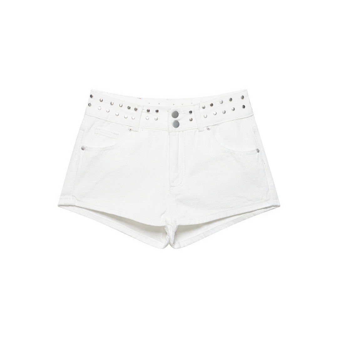 Dame stilfulde shorts med metalliske detaljer og høj talje Skovae