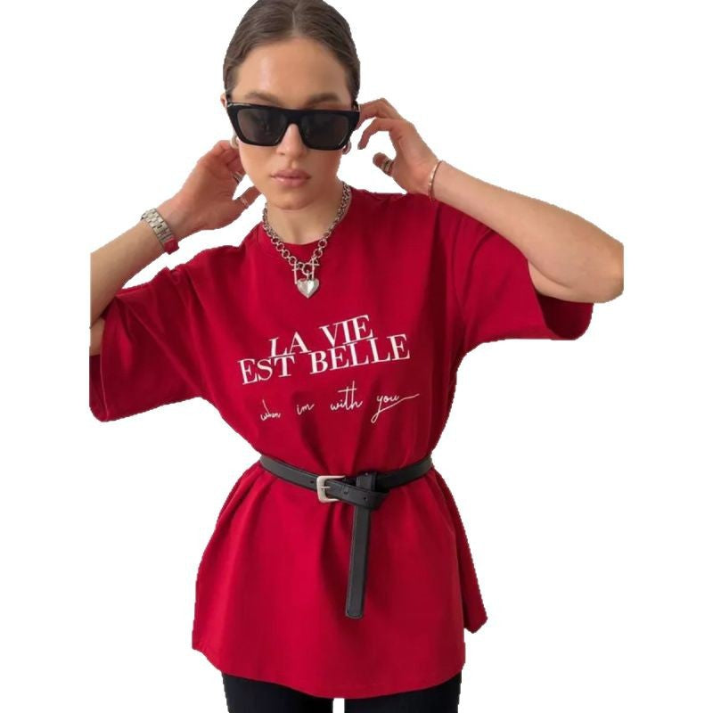 Dame T-Shirt med kreativ tekst og moderne snit Stilla