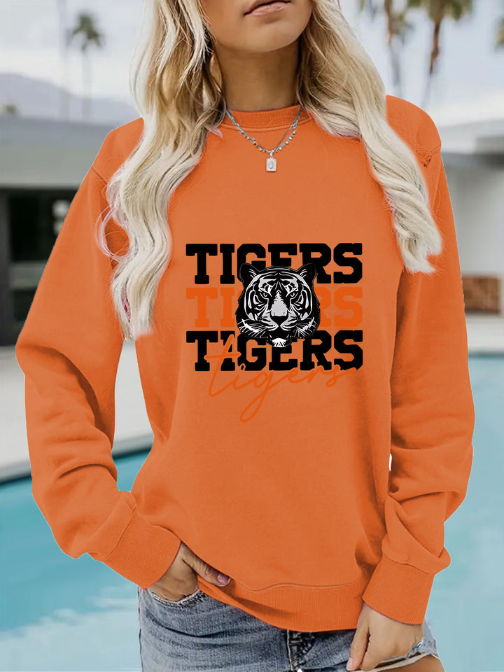 Kvinders trøje med animalistisk tigerdesign og afslappet pasform Stilla