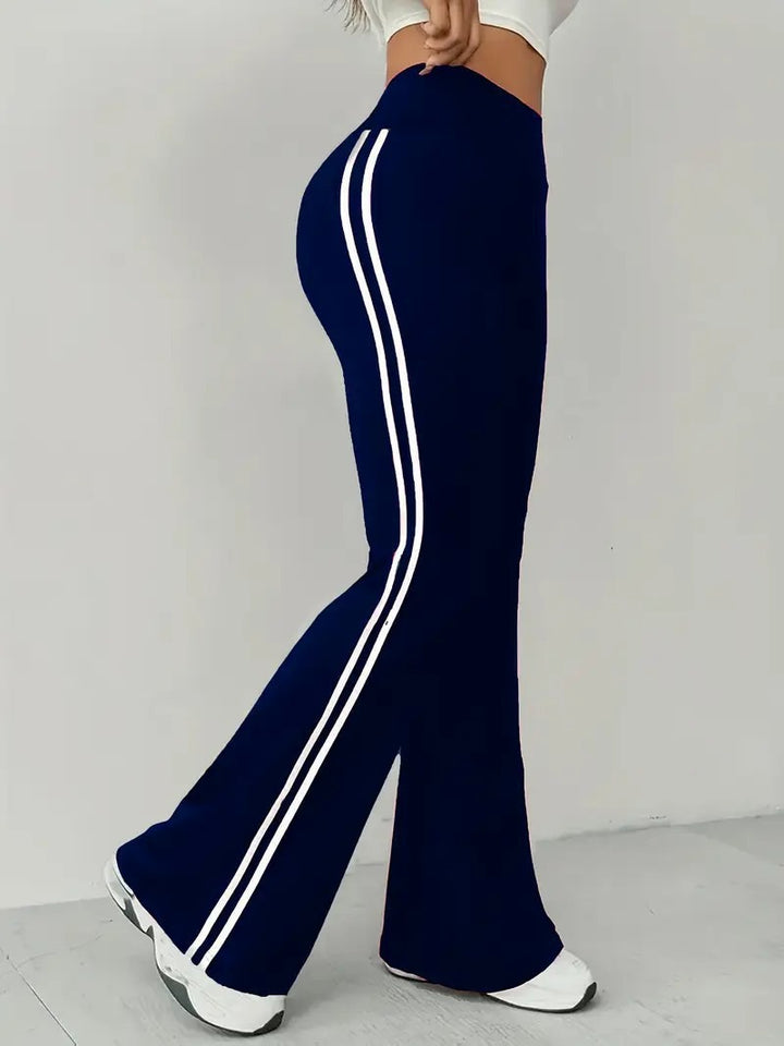 Kvinder Sporty Flared Leggings med Striber Stilla