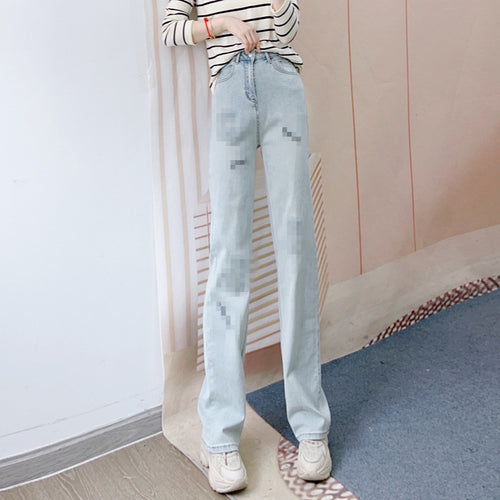 Dame Løst skåret Høj Talje Jeans med nostalgisk Vasket-Effekt Stilla