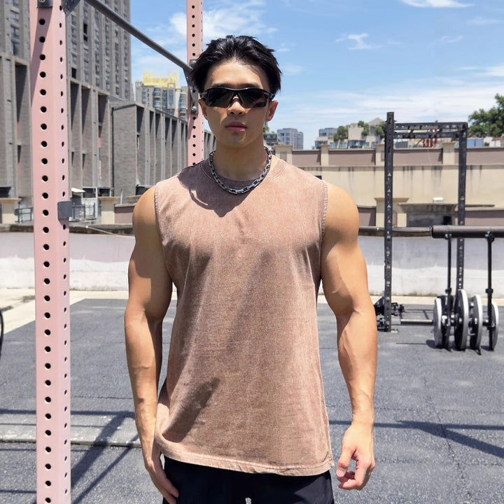Herrer ærmeløs fitness-shirt med innovativt stofteknologi Stilla