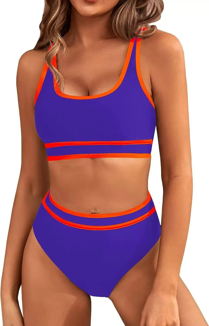 Dame sport-bikini-sæt med høj talje og kontrasterende accenter Stilla