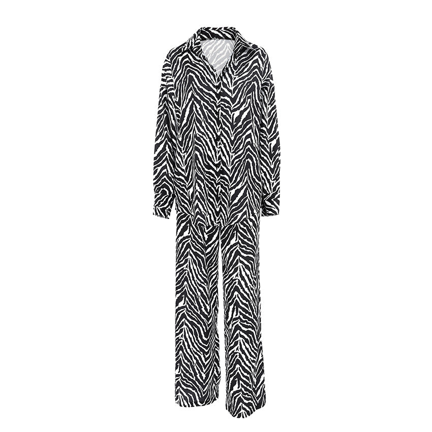 Dame elegant og behagelig sæt med zebra-design Stilla