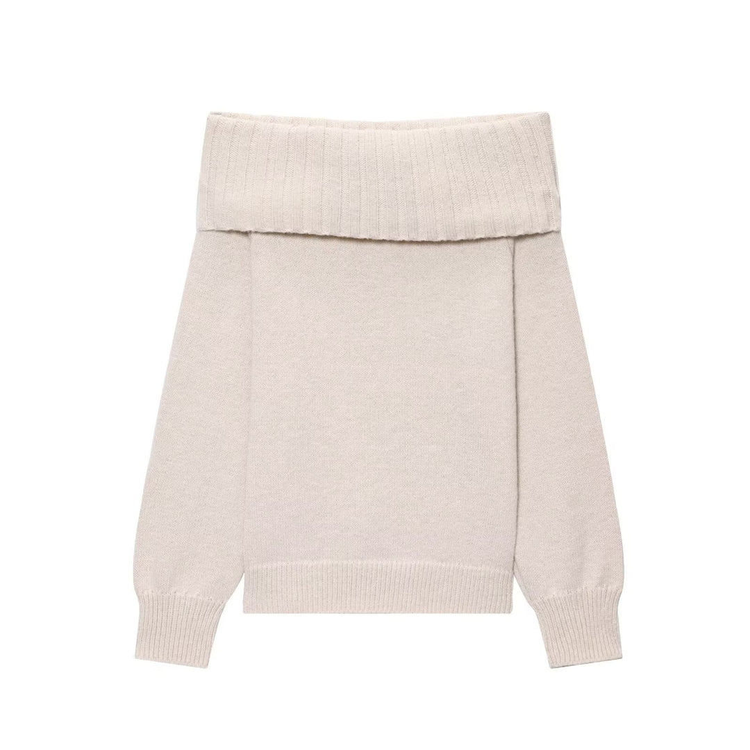 Dame hyggelig sweater med oversized ribkrave Stilla
