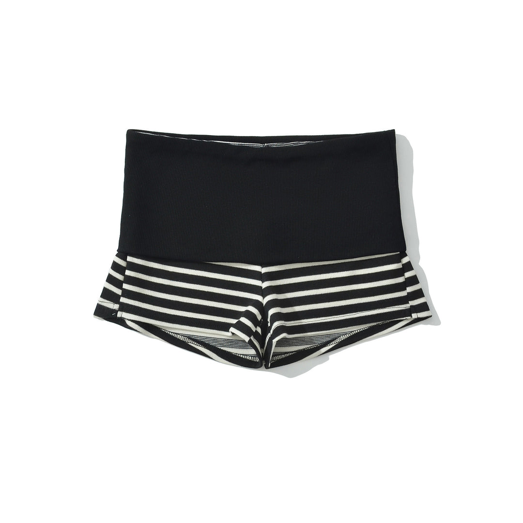 Dame Sportlige Shorts med høj talje og stribet design Stilla