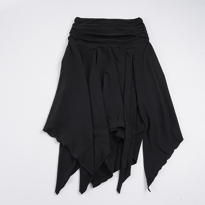 Damen asymmetrischer Wickelrock mit Rüschendetails Skovae