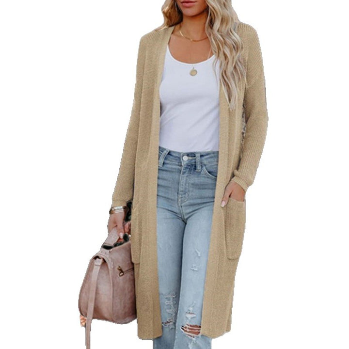Dame lang cardigan i elegant design med praktiske lommer Stilla