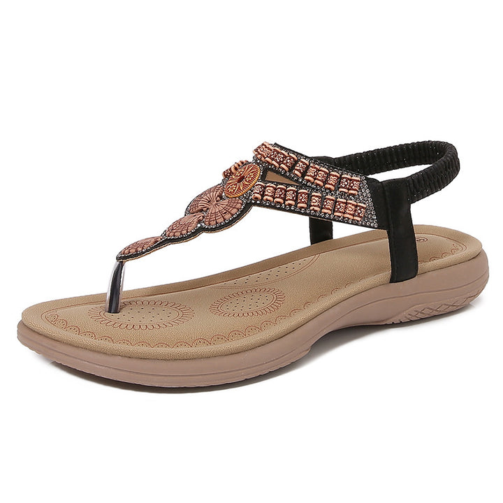 Dame Komfortable Sandaler med farverige Perle elementer Stilla