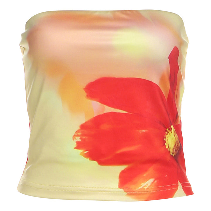 Dame Bandeau Top med florale designs Stilla