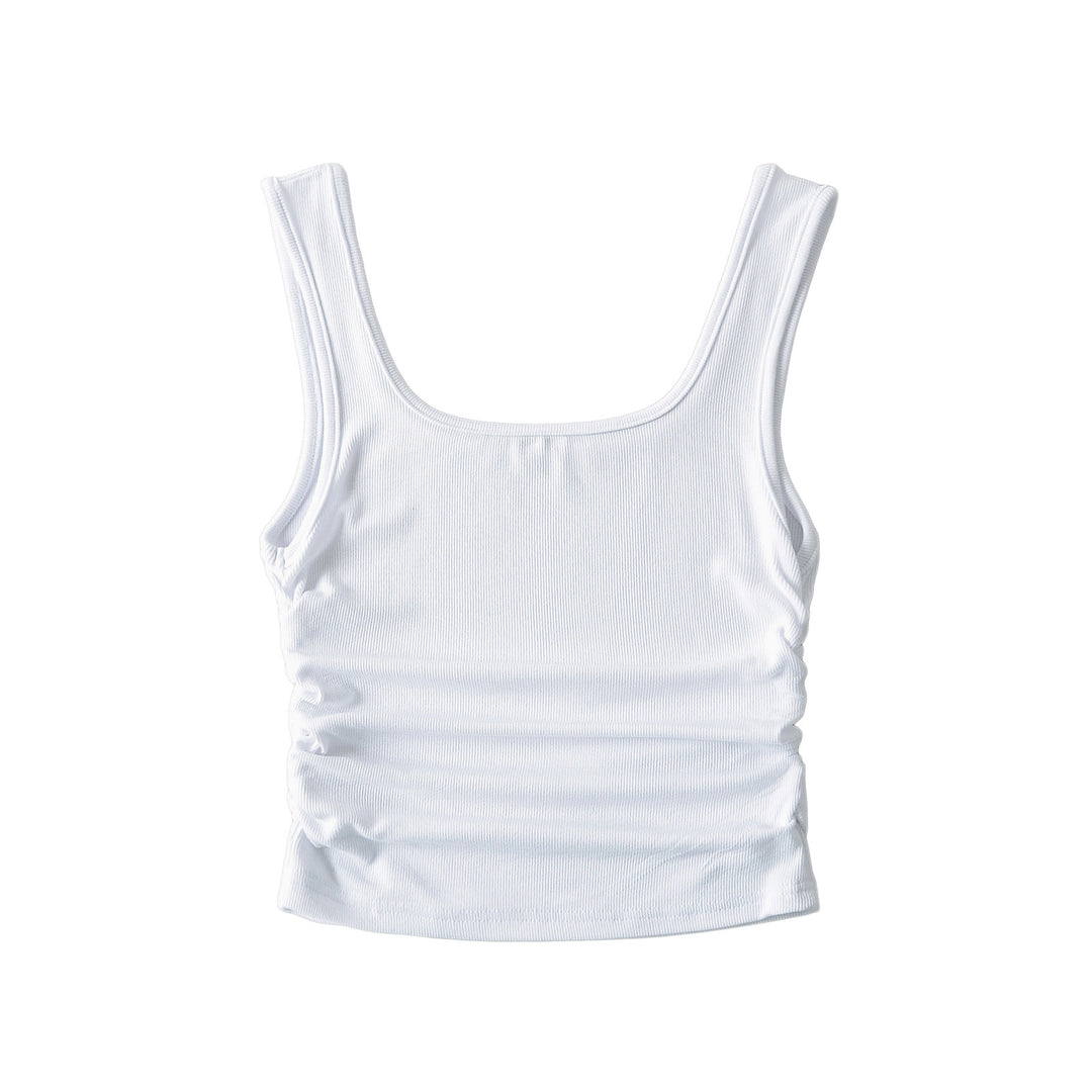 Dame Tanktop med raffinerede ruffles detaljer og elastisk snit Stilla
