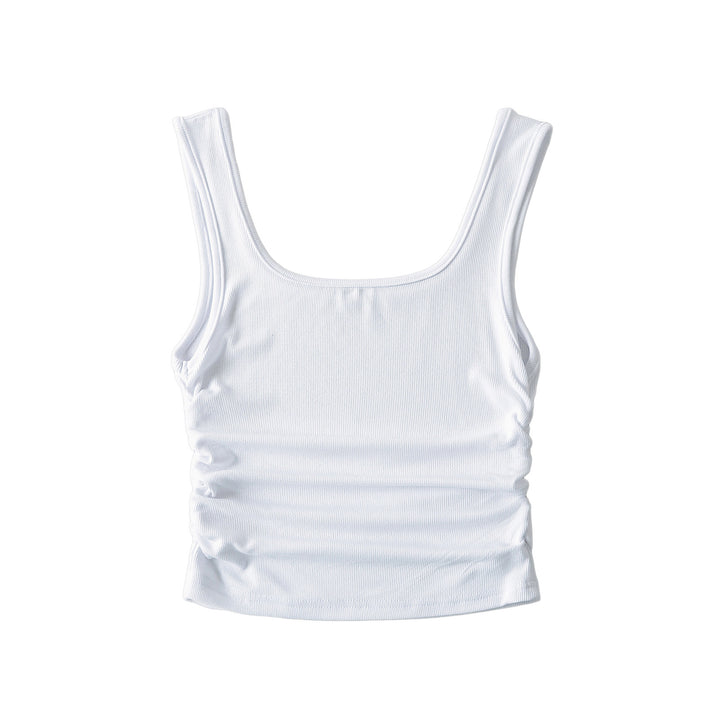 Dame Tanktop med raffinerede ruffles detaljer og elastisk snit Stilla