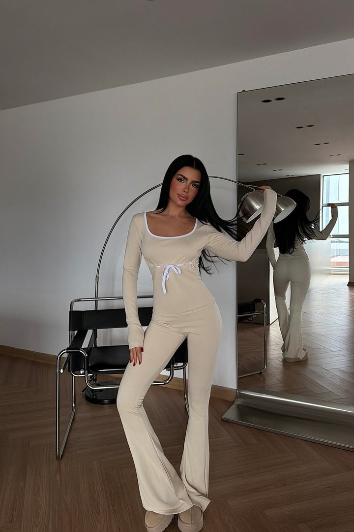 Women's long-sleeved combination transformation suit with drawstring Skovae