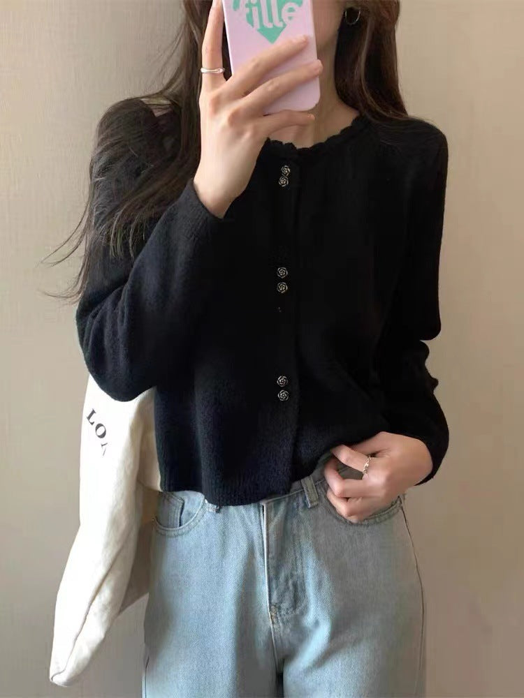 Kvinder Elegant Cardigan med Knap Detaljering Stilla