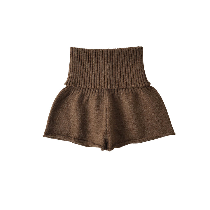 Dame Strik-Shorts med høj talje og feminin A-linje Stilla