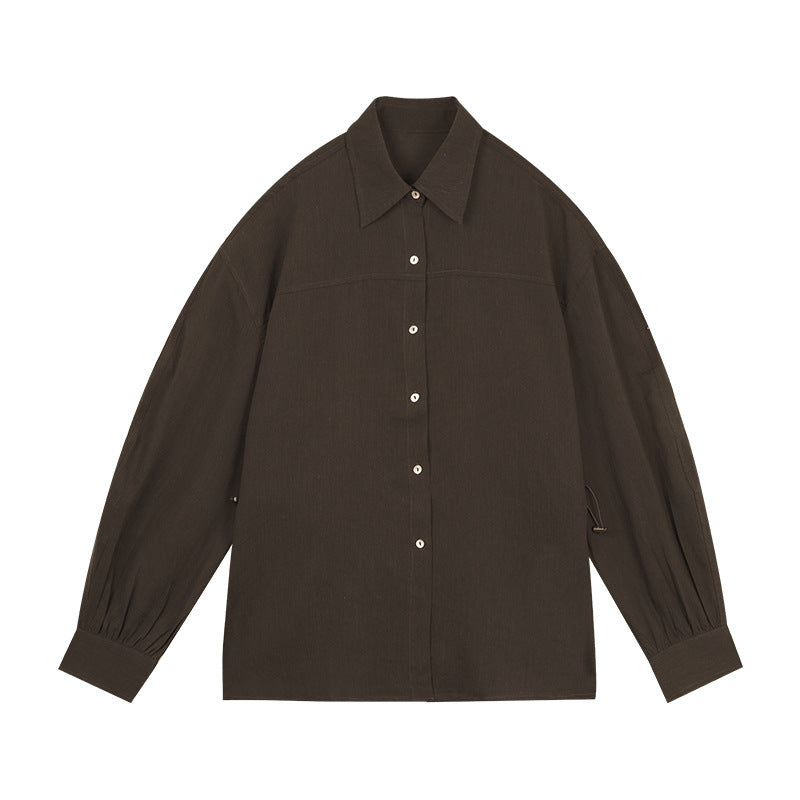 Dame Oversized Skjorte bluse i åndbart stof med stilfuld krave Stilla