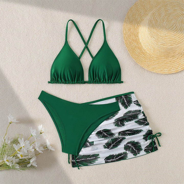 Dame bikini sæt med fint indpakningsskørt og smart bralette top Stilla